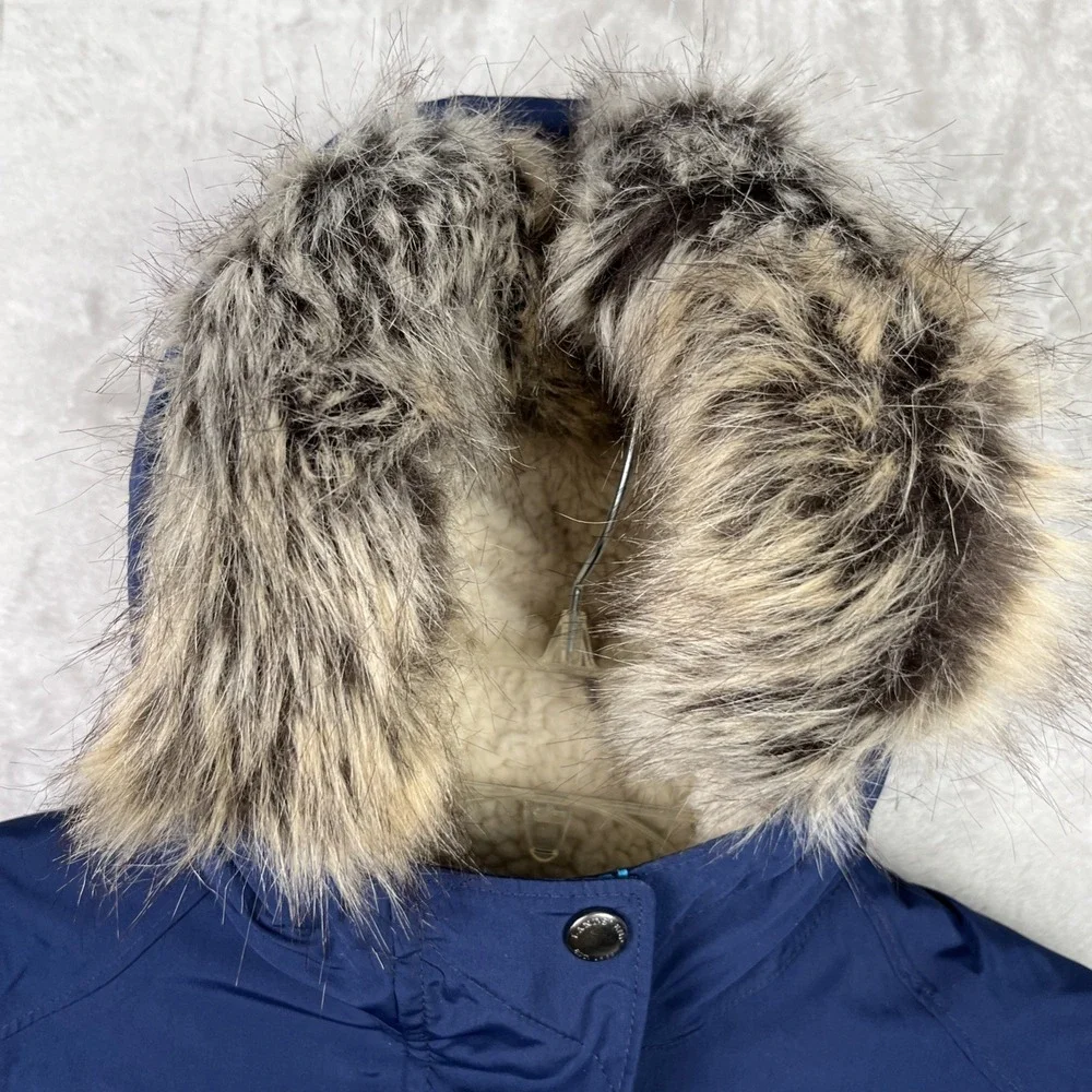 Lands End Girls Coat Large 6X - 7 Expedition Down Parka‎ Hood Grow Along Sherpa